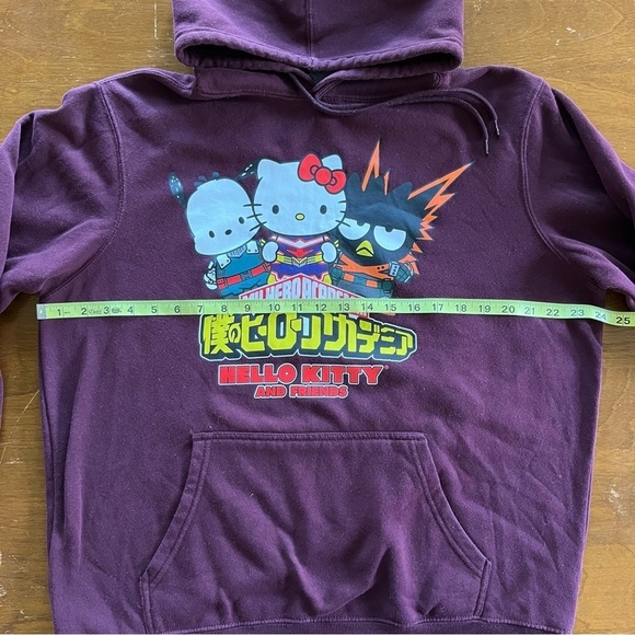My Hero Academia Hello Kitty and Friends Burgundy Hoodie men’s size L - Picture 7 of 8
